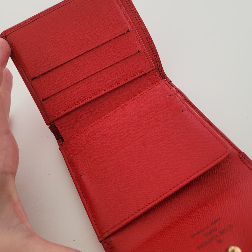 Louis Vuitton Vintage‎ 2002 Epi Leather Wallet Red Medium Trifold Elise Retro - Picture 3 of 16